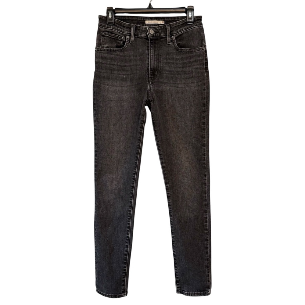 Levi's 721 High Rise Skinny Jeans Washed Black Size 30